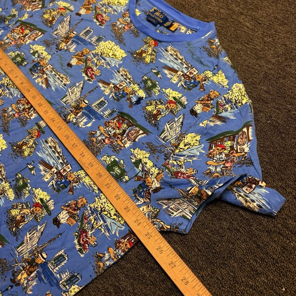 Polo Ralph Lauren PARIS BEAR Parisian Scene Graphic Classic Fit T Shirt Sz XXL